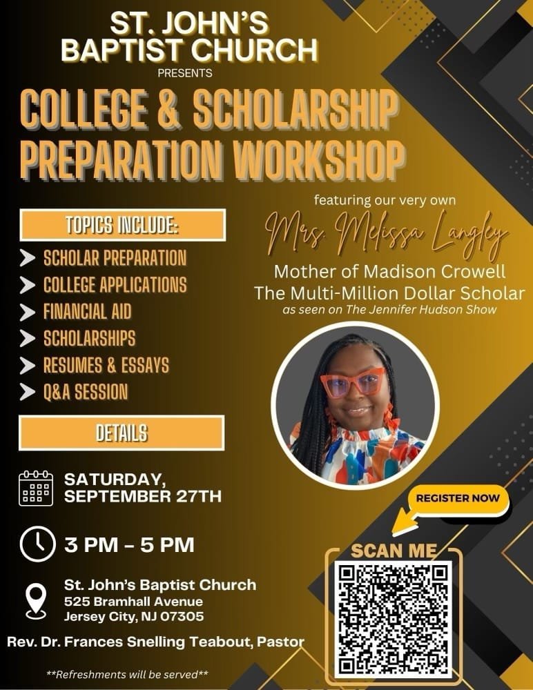 Jersey City Church to Host College Prep Workshop with Mother of ‘Multi-Million Dollar Scholar’